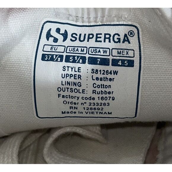 Superga Womens Leatther Low Top Lace Up Fashion Sneakers White Brown Size 7 - Picture 8 of 10